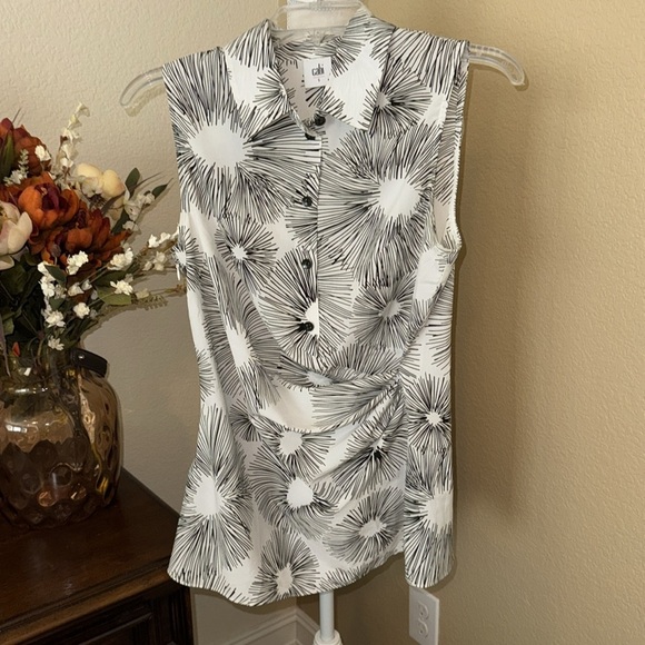 CAbi - Priority Faux Wrap Top Blouse Career #5228 size small - Picture 2 of 5